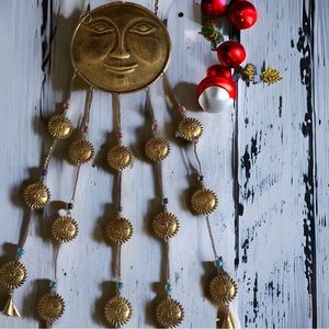 Handmade Recycled Iron Wind Chime Hanging Mobile Sun-Catcher bells beads